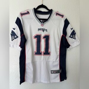 NFL Patriots Edelman 11 Jersey White and Blue
